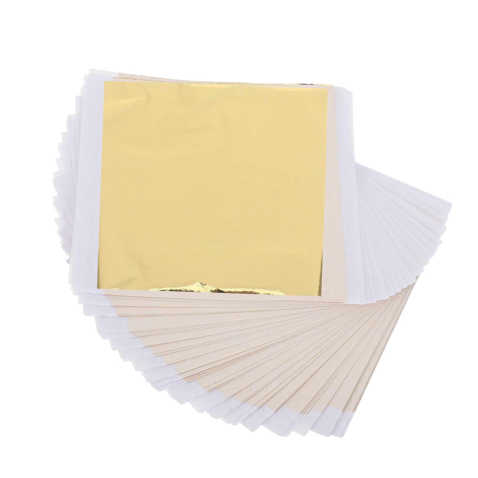 Gold Leaf Foil - 50 قطعة ورق ذهبي 8×8.5 سم،
