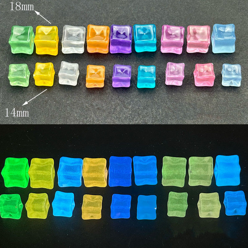 Resin Art Cube - مكعبات ثلج محاكاة مربعة ، تتوهج