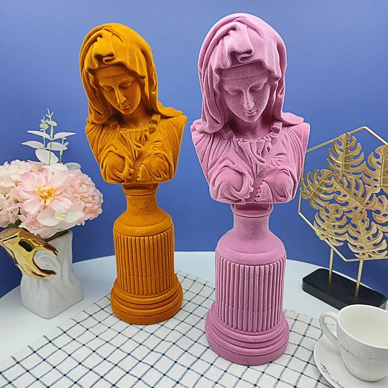 Resin Art Mary - تمثال رأس العذراء مريم من الراتنج،