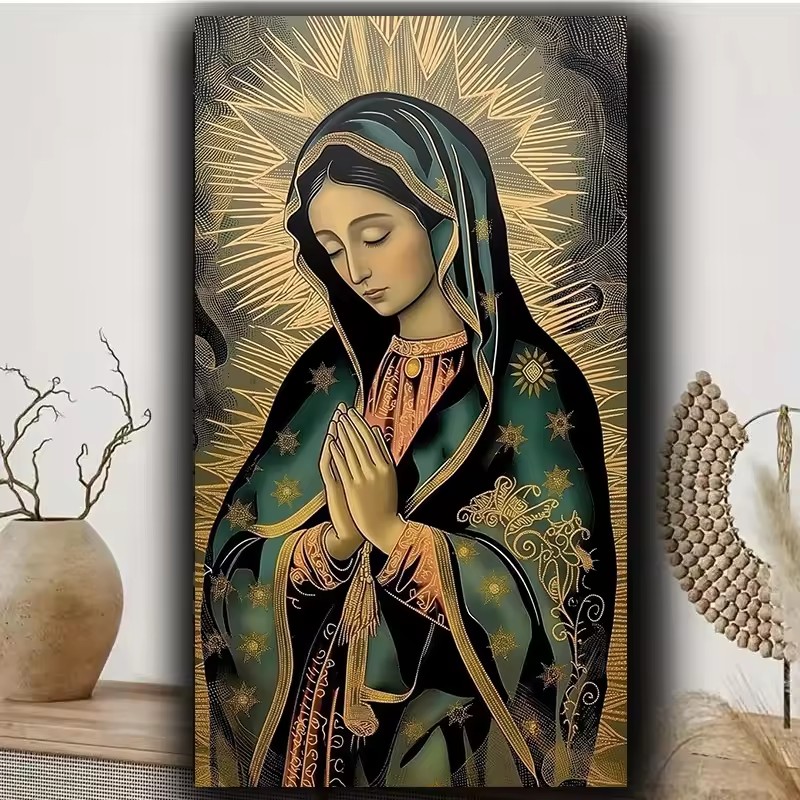 Resin Art Mary - لوحة فسيفساء ماسية 5D بدون إطار،