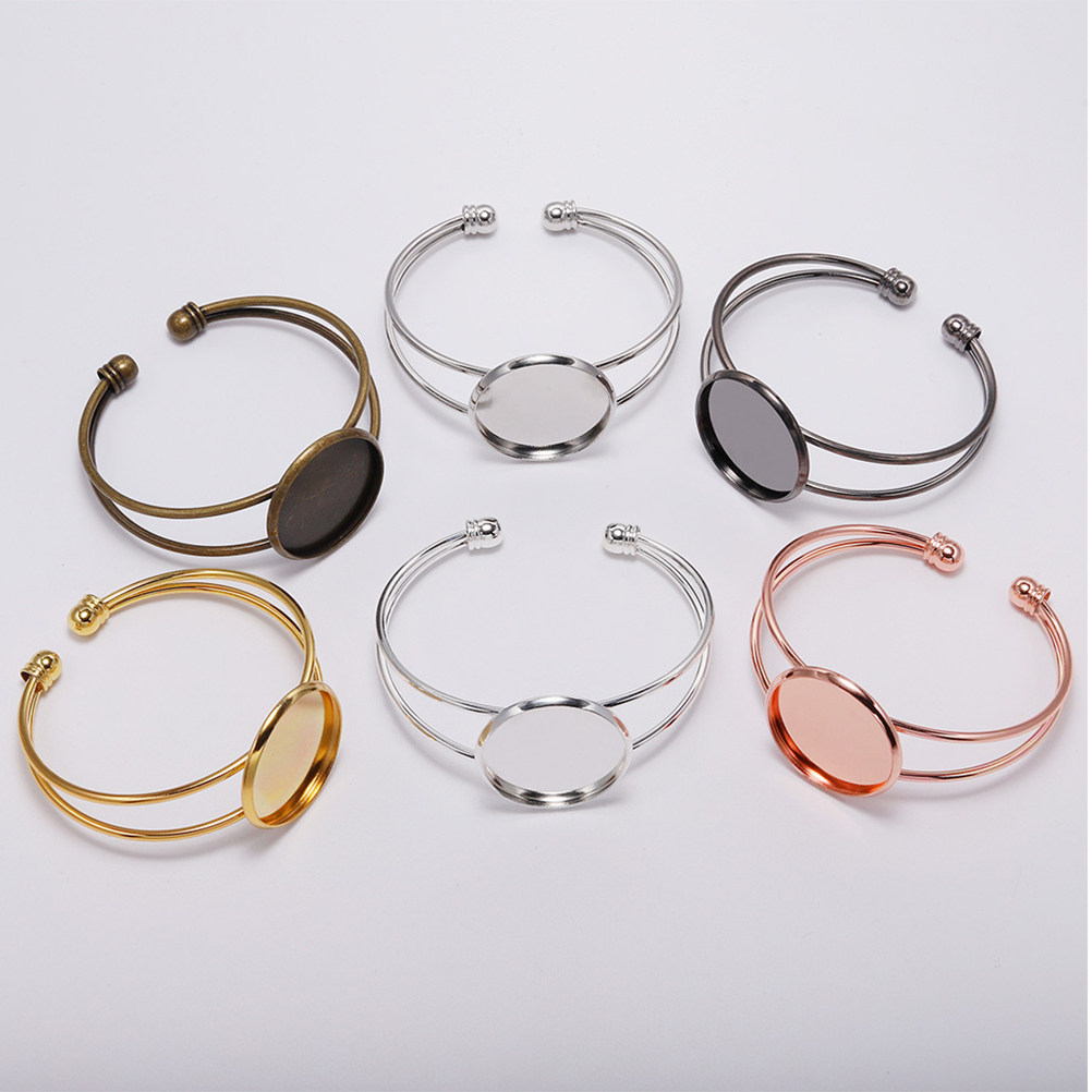 Bezels Pendant Resin - 6 قطع صواني نحاسية لصنع الأساور