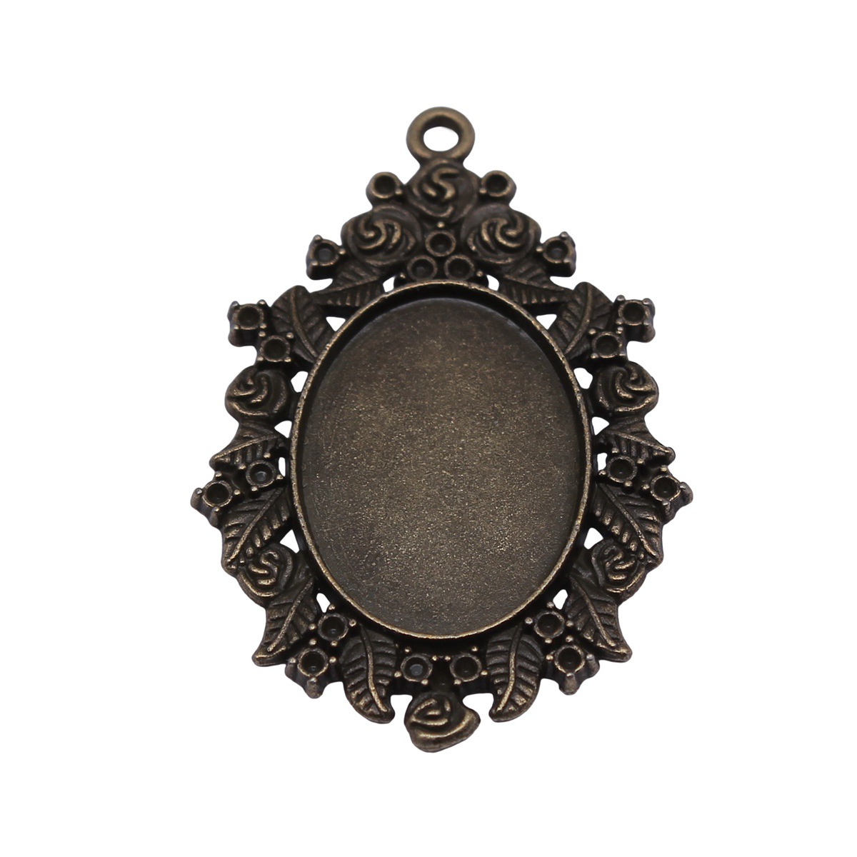 Bezels Pendant Resin - قاعدة إطار صور فارغة من سبيكة
