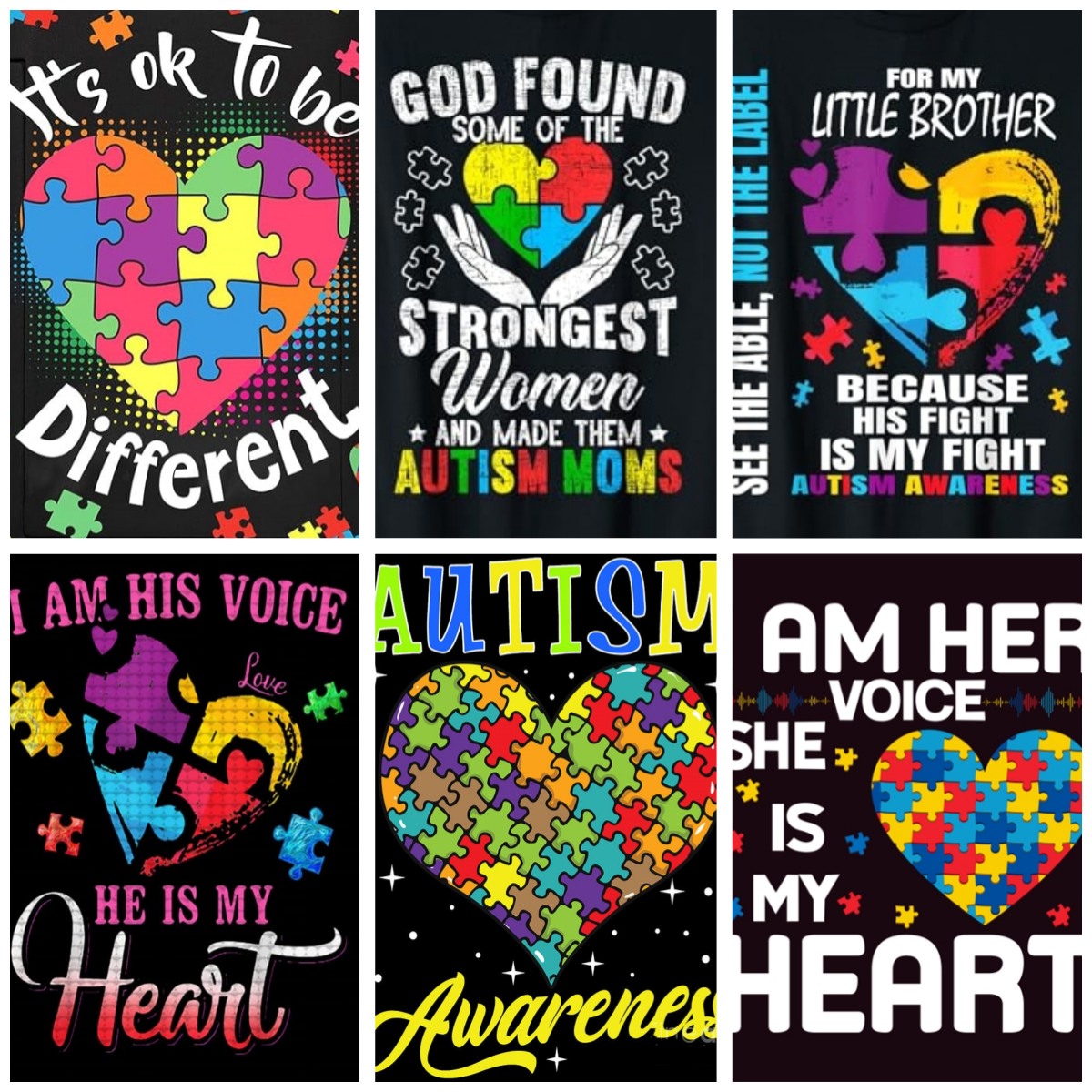 Resin Art Quotes - ملصقات للتوعية بالتوحد لوحة ماسية خماسية