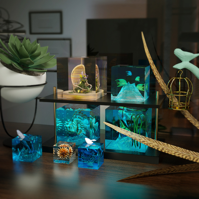 ثلاثية الأبعاد مكعب الأشعة فوق - مراجعة Resin Art Cube وسعره