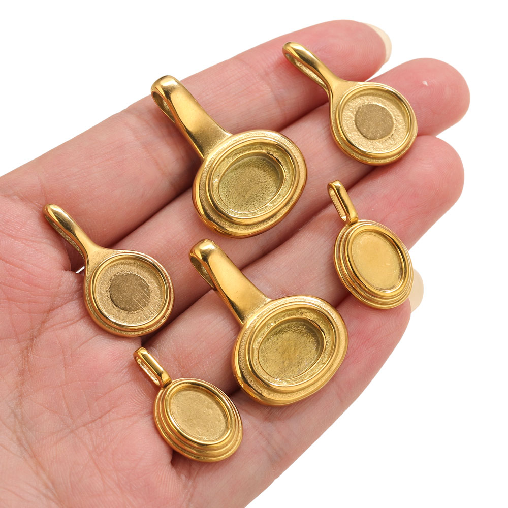 5 قطعة الفولاذ المقاوم للصدأ ص - مراجعة Bezels Pendant Resin وسعره
