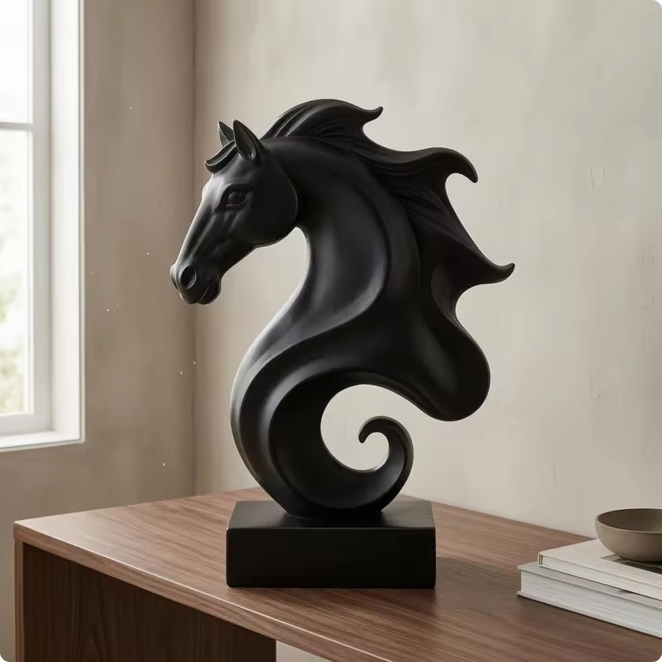 تمثال رأس حصان مكعب الشكل، تمث - مراجعة Resin Art Cube وسعره