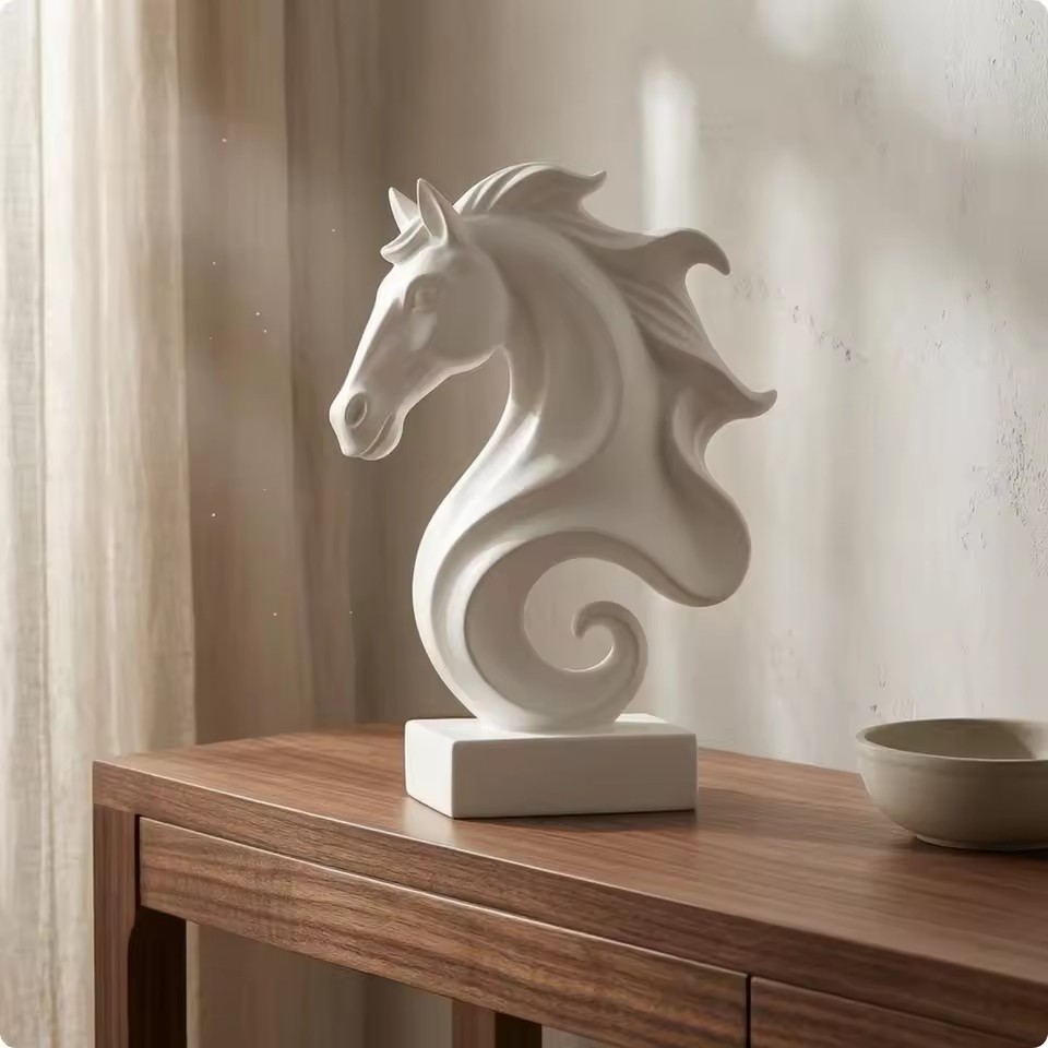 تمثال رأس حصان مكعب الشكل، تمث - مراجعة Resin Art Cube وسعره