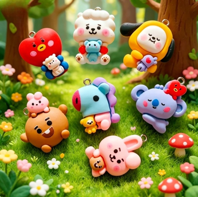 7 قطع من إكسسوارات BT21 الكرتو - مراجعة Resin Art Jewelry Kit وسعره