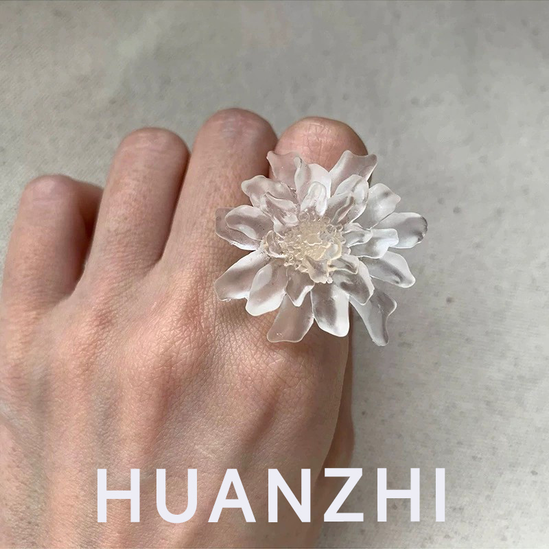 HUANZHI الأبيض الشفاف متجمد ال - مراجعة Resin Art Ring وسعره