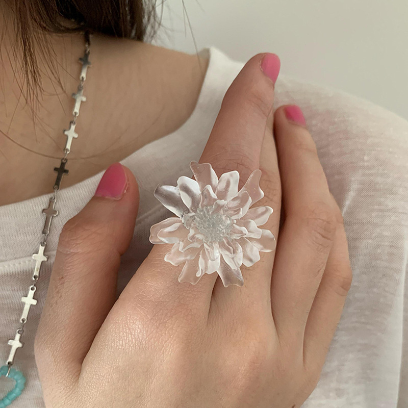 HUANZHI الأبيض الشفاف متجمد ال - مراجعة Resin Art Ring وسعره