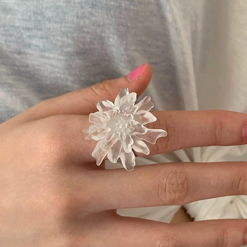 HUANZHI الأبيض الشفاف متجمد ال - مراجعة Resin Art Ring وسعره
