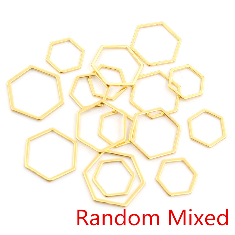 20 قطعة 3 حجم مضلع سحر الذهب ا - مراجعة Bezels Pendant Resin وسعره
